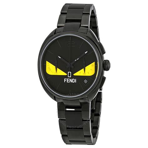 Fendi Momento Bugs Black with Yellow Bug Eyes Dial